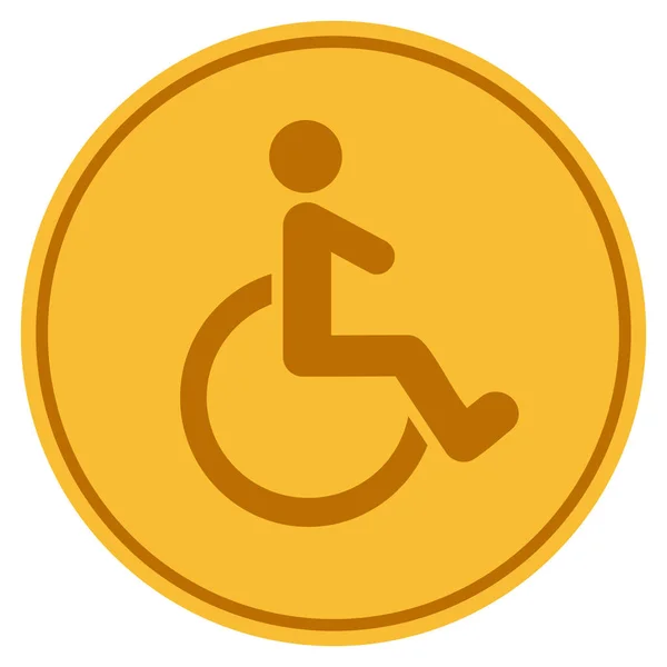 Moeda de ouro cadeira de rodas — Vetor de Stock