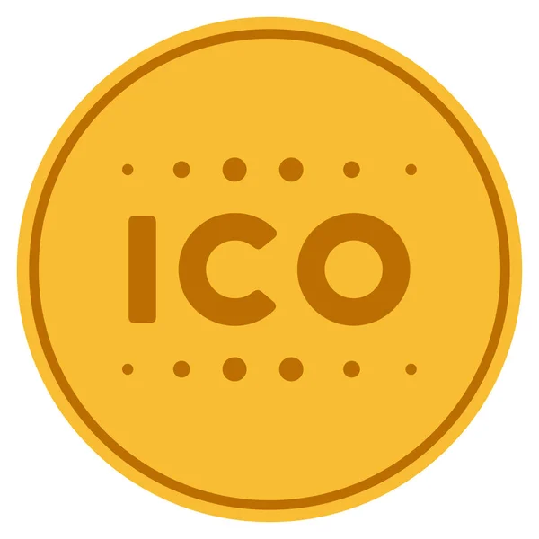 ICO titulek zlatá mince — Stock fotografie