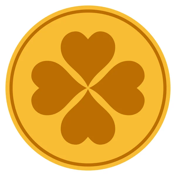 Щаслива золота монета Cloever — стокове фото