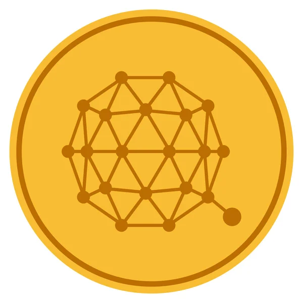 Золотая монета Qtum — стоковое фото