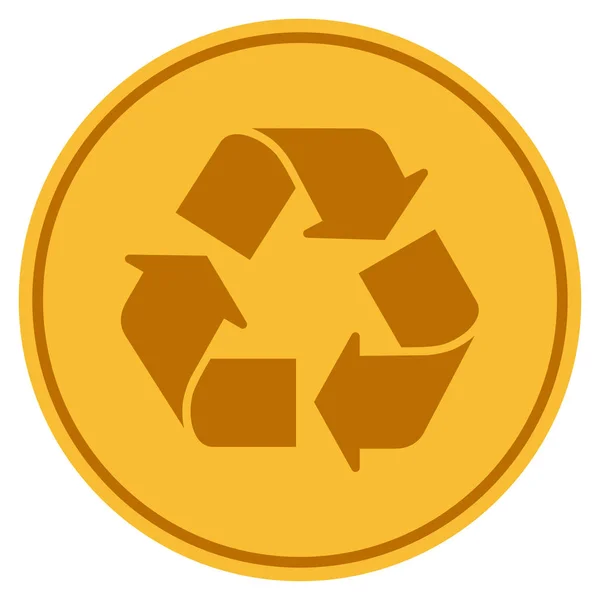 Recycling-Pfeile Goldmünze — Stockfoto