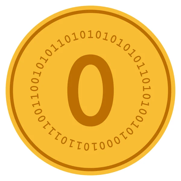 Zero Digital Gold Coin — Stock Photo, Image