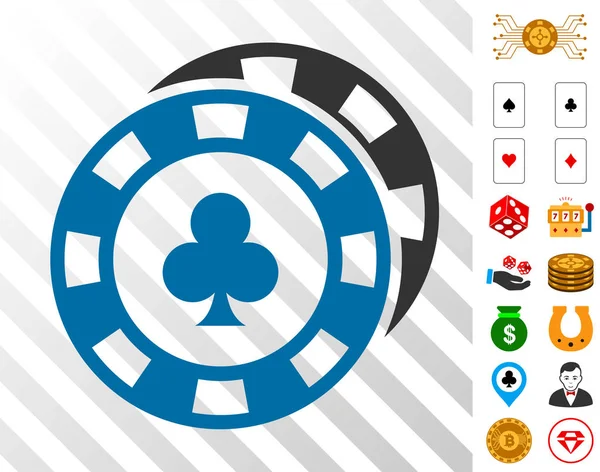 Casino Chips Symbol mit Bonus — Stockvektor