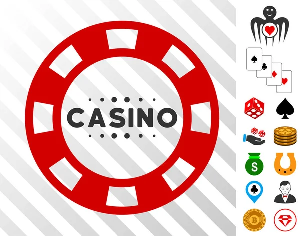 Ícone de Chip Casino com Bônus — Vetor de Stock