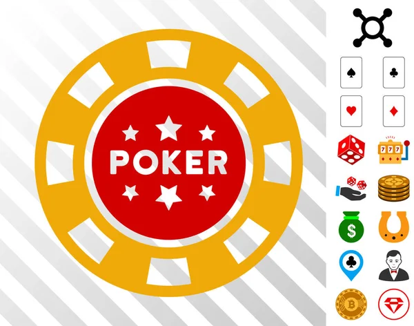Bonus Poker Casino çip simgesiyle — Stok Vektör