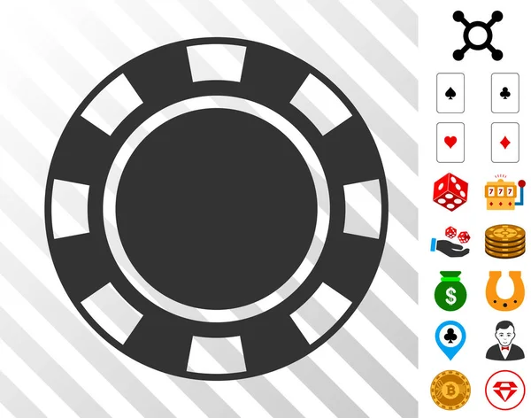 Casino Chip Symbol mit Bonus — Stockvektor