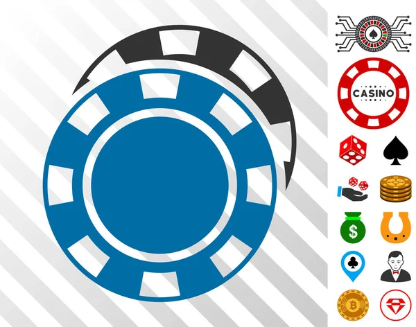 Het icoon van Casino Chips met Bonus — Stockvector