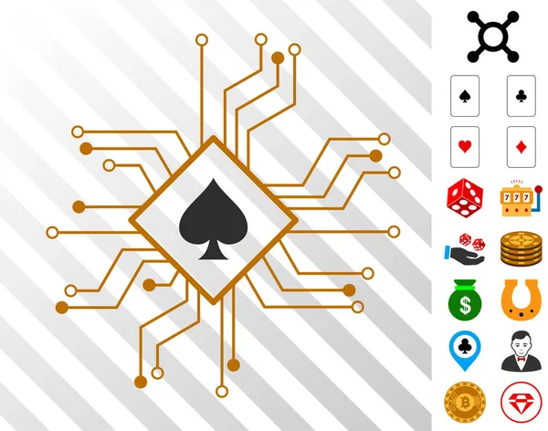 Icono de circuito de casino digital con bono — Archivo Imágenes Vectoriales