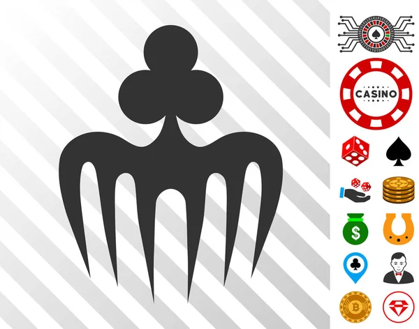 Gokken Spectre Monster pictogram met Bonus — Stockvector