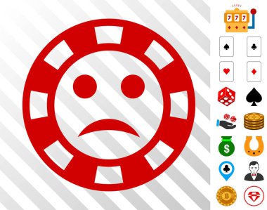 Bonus ile üzgün Casino çip simgesi