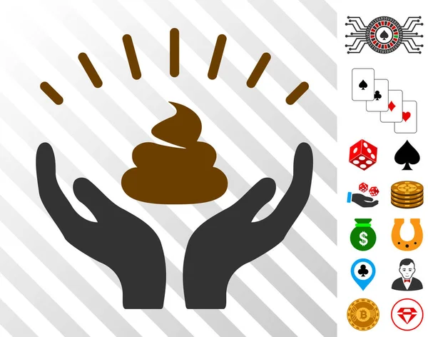 Shit Win Hands Icon with Bonus — Stockvector