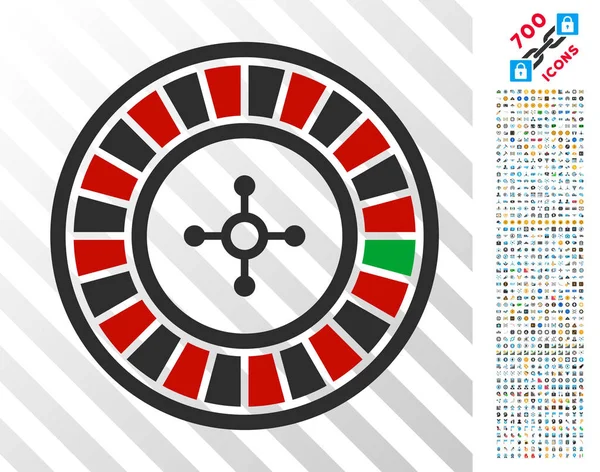 De platte pictogram Roulette met Bonus — Stockvector