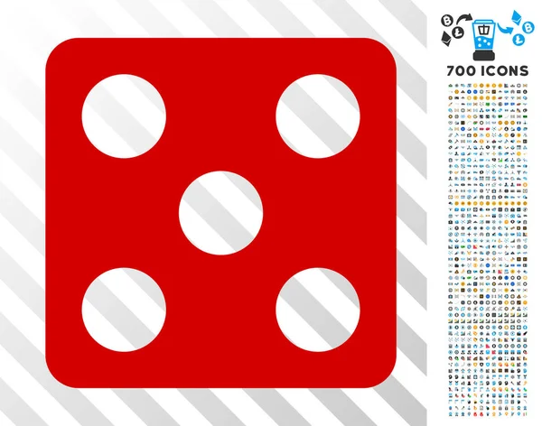Ícone plano de dados com bônus — Vetor de Stock