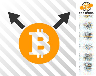 Bonus ile Bitcoin çatal düz simgesi