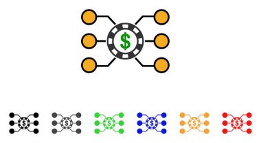 Casino çip devre vektör simgesi