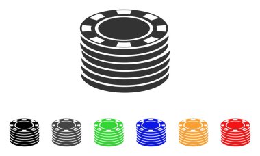 Casino çip yığını vektör simgesi