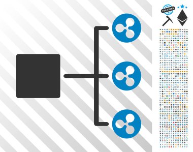 Bonus ile yapı diyagramı düz simgesi dalgalanma