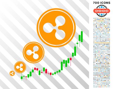 Enflasyon grafik düz simgesini Bonus ile dalgalanma
