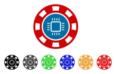 CPU Casino çip vektör simgesi