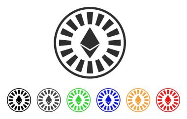 Ethereum Casino rulet vektör simgesi