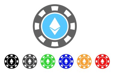 Ethereum Casino çip vektör simgesi