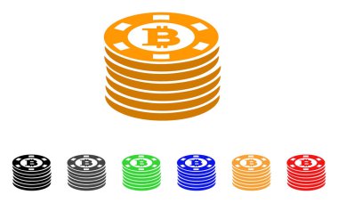 Bitcoin Casino Chips vektör simgesi