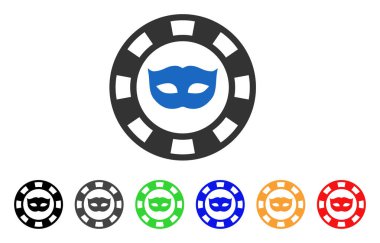 Özel maske Casino çip vektör simgesi