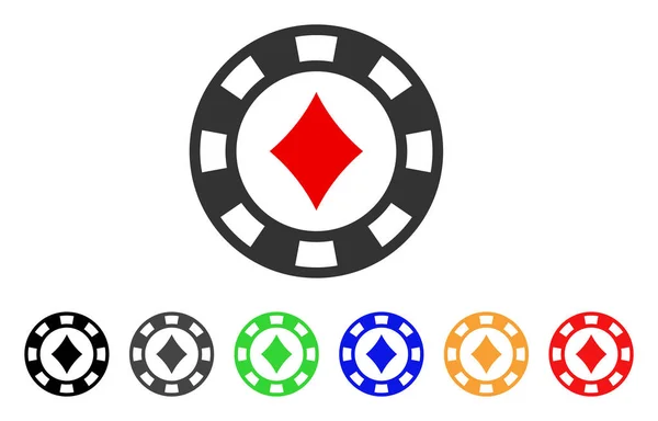 Diamonds Casino Chip Vector Icono — Archivo Imágenes Vectoriales
