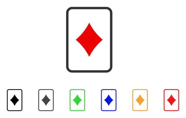 Diamantes Tarjeta de Juego Vector Icono — Vector de stock