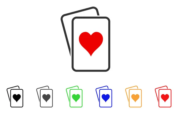 Corazones cartas de juego Vector icono — Vector de stock