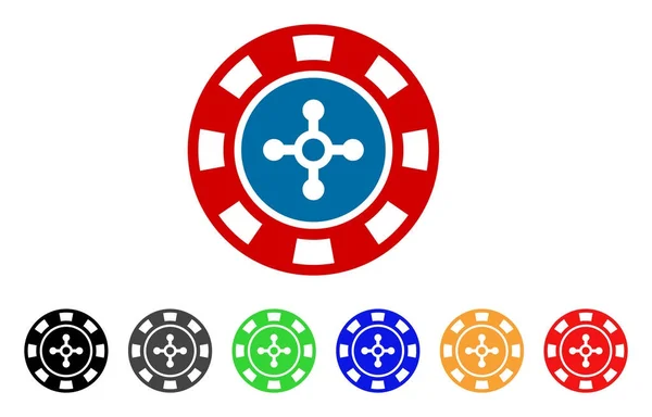 Ruleta Casino Chip Vector Icono — Vector de stock