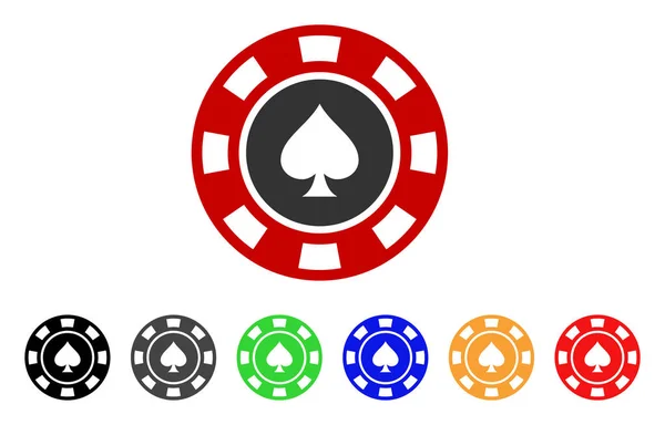 Spades Casino Chip Vector Icono — Archivo Imágenes Vectoriales