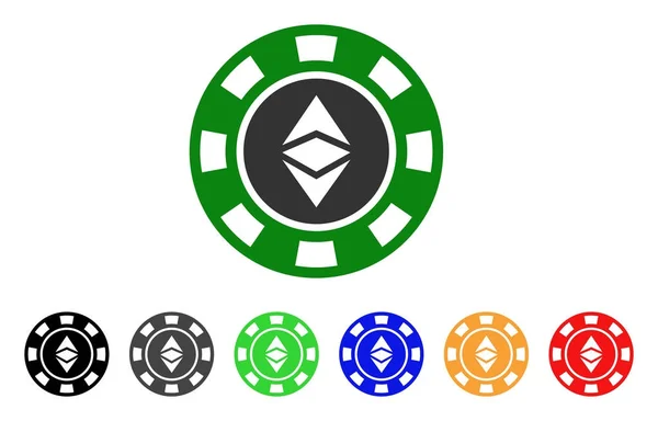 Ethereum Casino Chip Vektor Symbol — Stockvektor