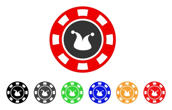 Joker kaszinó Chip Vector Icon — Stock Vector