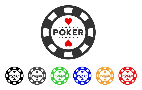 Poker Casino Chip Vector Icono — Vector de stock