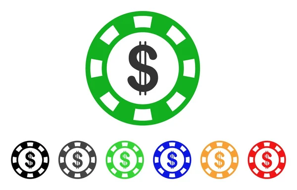 Dollar Casino Chip Vector Ícone — Vetor de Stock