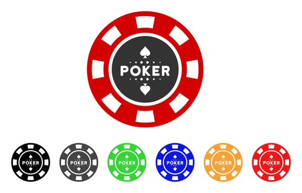 Poker Casino Chip Vector Icon — Stockvector