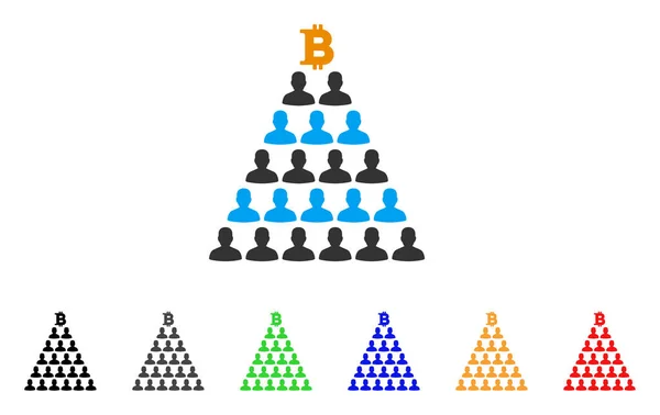 Bitcoin Ponzi piramit vektör simgesi — Stok Vektör