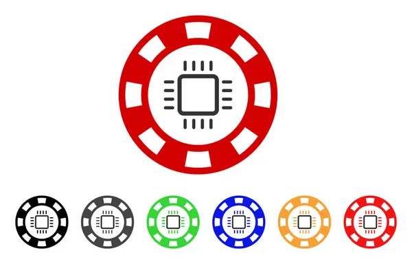 CPU kaszinó Chip Vector Icon — Stock Vector