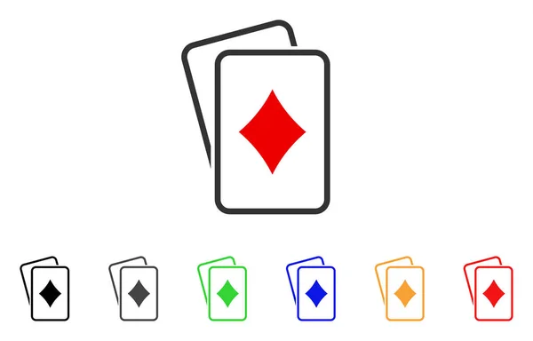 Diamantes cartas de juego Vector Icono — Archivo Imágenes Vectoriales