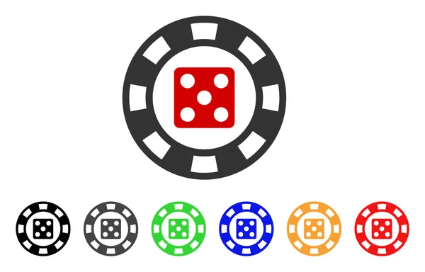 Dados Casino Chip Vector Icono — Archivo Imágenes Vectoriales