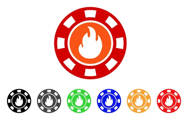 Flame Casino Chip Vector icono — Archivo Imágenes Vectoriales