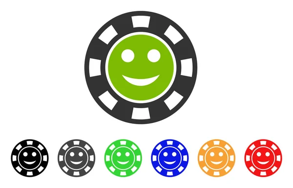 Glad Casino Chip Vector Icono — Vector de stock