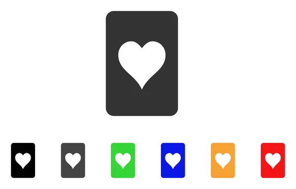 Corações Gambling Card Vector Icon — Vetor de Stock