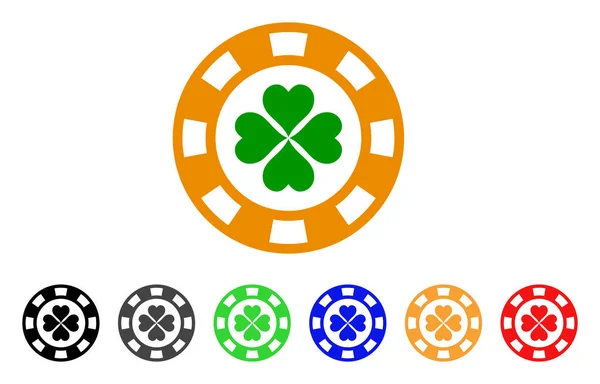 Ícone de vetor de chip de casino sorte — Vetor de Stock