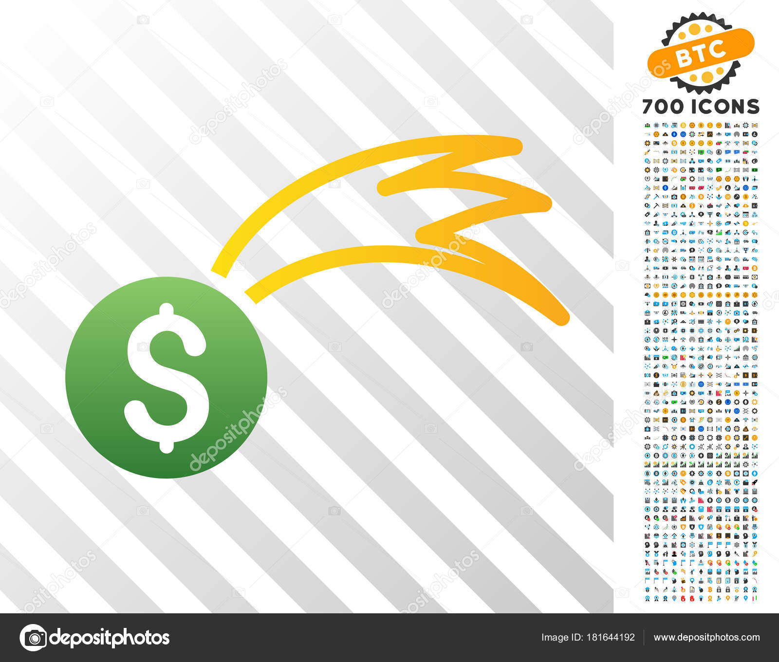Luck Falling Money Flat Icon With Bonus Stock Vector C Ahasoft - 