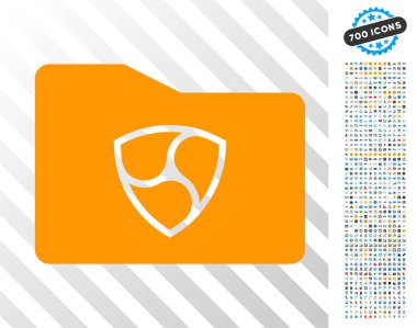 Bonus ile nem çanta düz simgesi