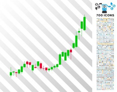 Mum grafik büyüme ivmesi düz simgesini Bonus ile