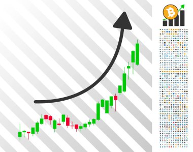 Mum grafik büyüme trendi düz simgesini Bonus ile