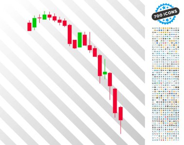 İvme grafik düz simgesini Bonus ile düşen şamdan